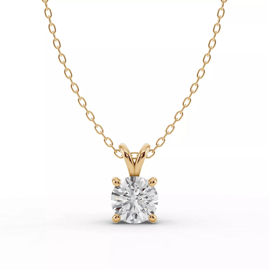 Colar corrente com pingente de pedra moissanite