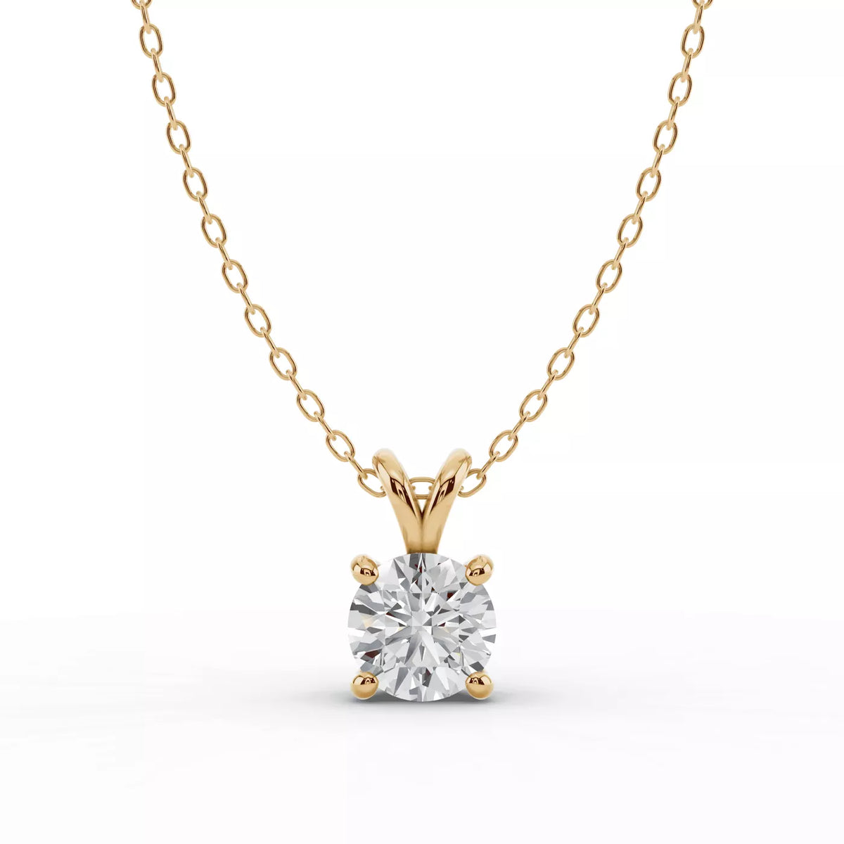 Colar corrente com pingente de pedra moissanite