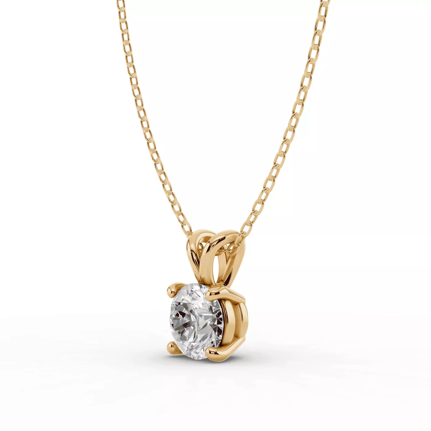 Colar corrente com pingente de pedra moissanite